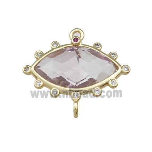 Lt.purpel Amethyst Eye Connector Gold Plated