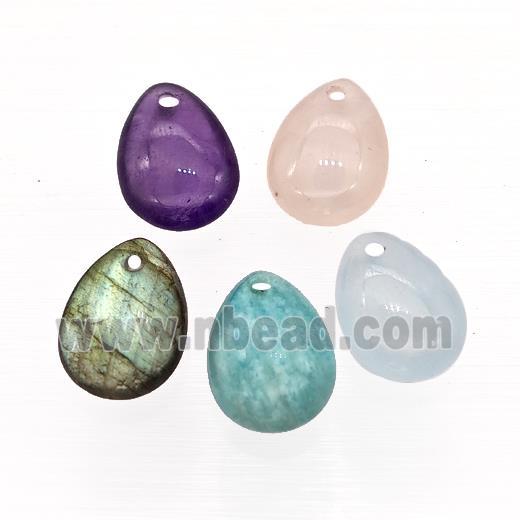 Natural Gemstone Teardrop Pendant Mixed