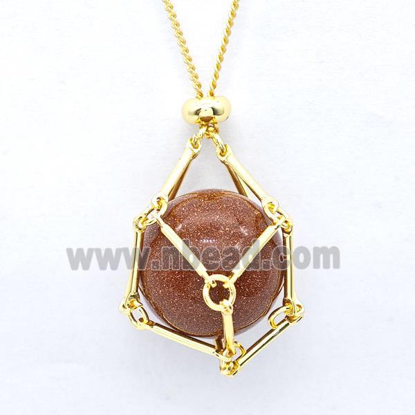 Golden Sandstone Necklace Gold Plated