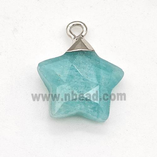 Natural Green Amazonite Star Pendant