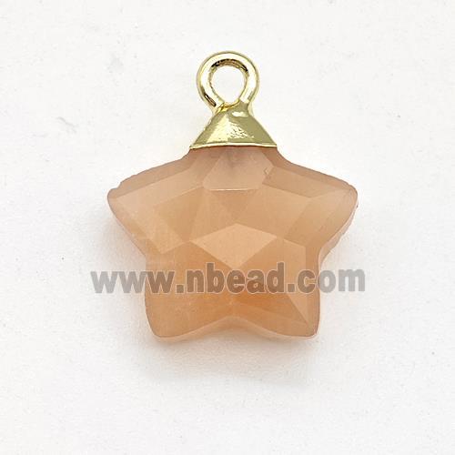 Natural Peach Moonstone Star Pendant