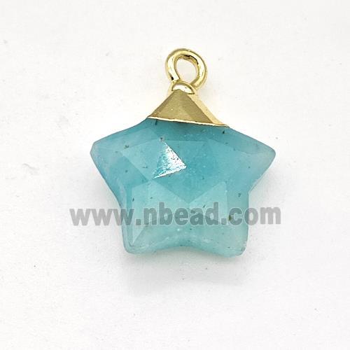 Natural Green Amazonite Star Pendant