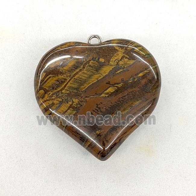 Natural Iron Tiger Eye Stone Heart Pendant