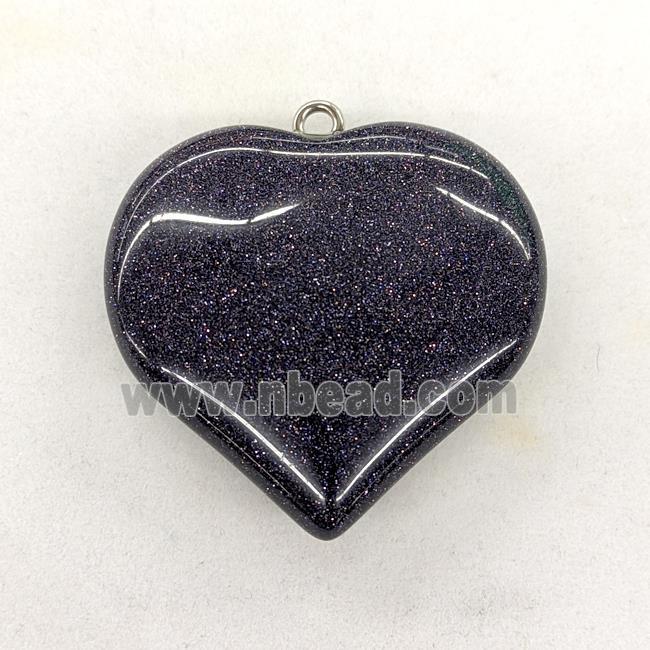 Blue Sandstone Heart Pendant