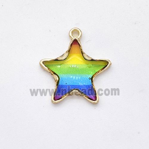 Resin Star Pendant Rainbow