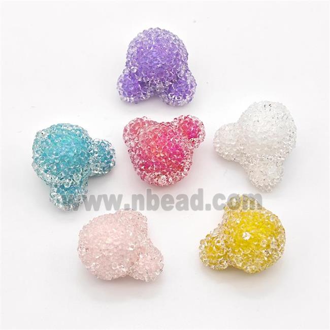 Resin Bear Beads Mixed Color