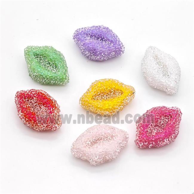 Resin Lips Beads Mixed Color