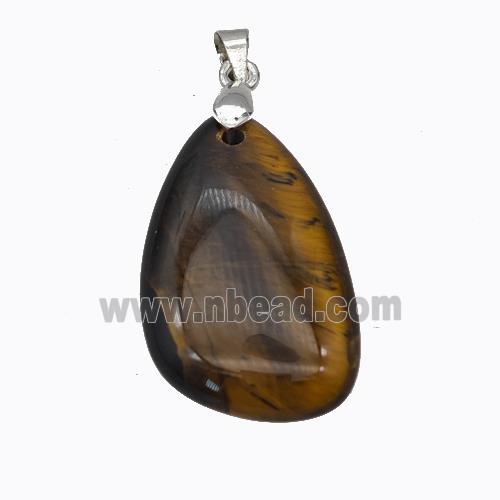 Natural Tiger Eye Stone Teardrop Pendant