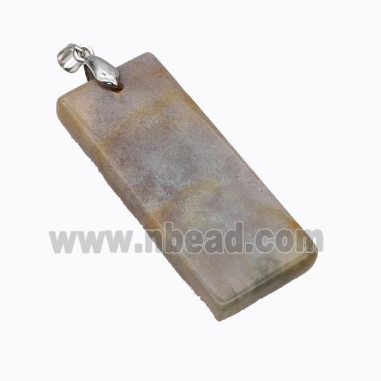 Natural Indian Agate Rectangle Pendant