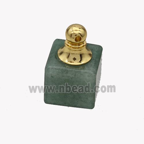 Natural Green Aventurine Perfume Bottle Pendant Cube