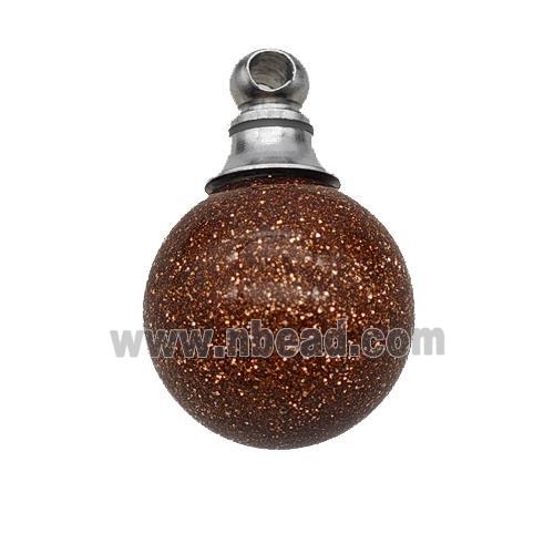 Natural Golden Sandstone Perfume Bottle Pendant Sphere