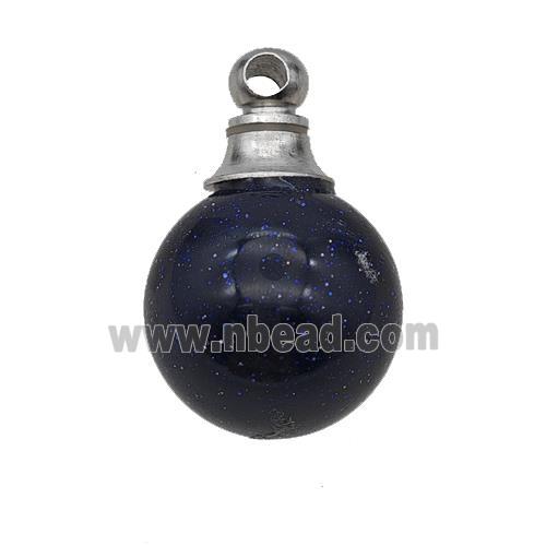 Natural Blue Sandstone Perfume Bottle Pendant Sphere