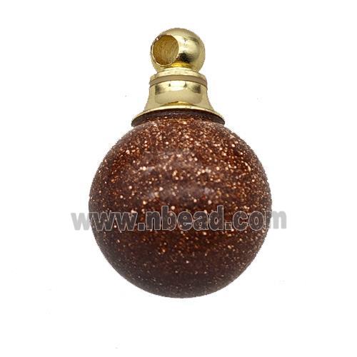 Natural Golden Sandstone Perfume Bottle Pendant Sphere