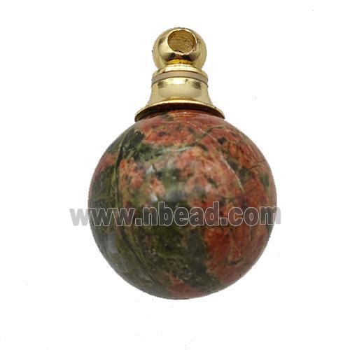 Natural Unakite Perfume Bottle Pendant Sphere