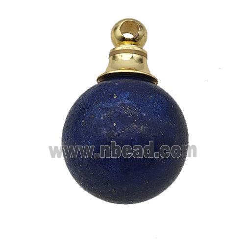 Natural Blue Lapis Lazuli Perfume Bottle Pendant Sphere