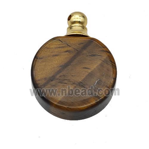 Natural Tiger Eye Stone Perfume Bottle Pendant