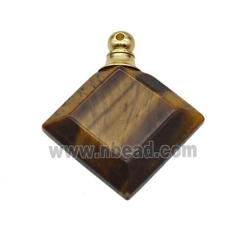 Natural Tiger Eye Stone Perfume Bottle Pendant Square