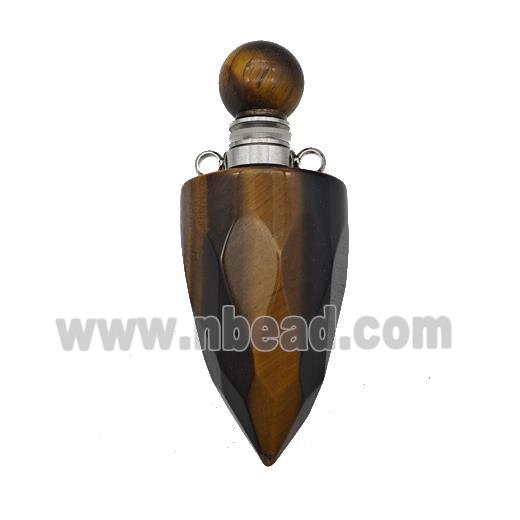 Natural Tiger Eye Stone Perfume Bottle Pendant Bullet