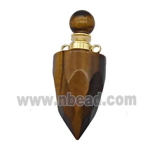 Natural Tiger Eye Stone Perfume Bottle Pendant Bullet