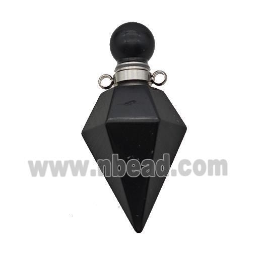 Natural Black Obsidian Perfume Bottle Pendant