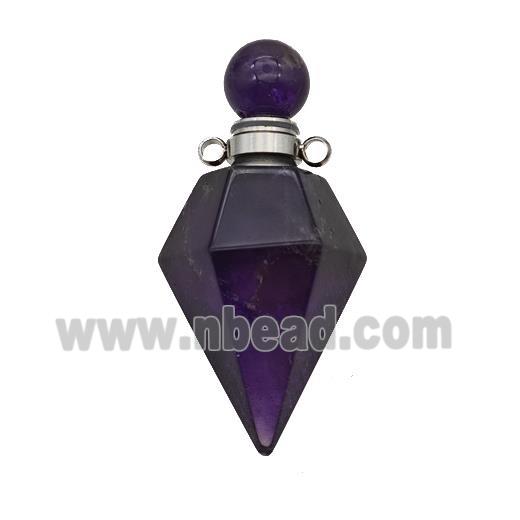 Natural Purple Amethyst Perfume Bottle Pendant