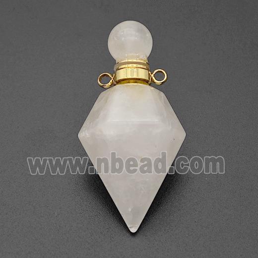 Natural Clear quartz Perfume Bottle Pendant