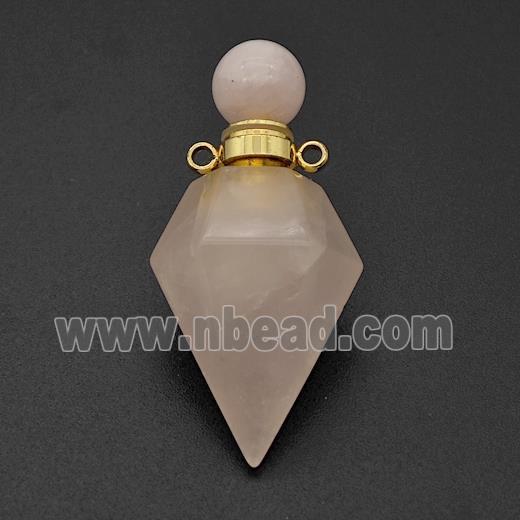 Natural Rose Quartz Perfume Bottle Pendant