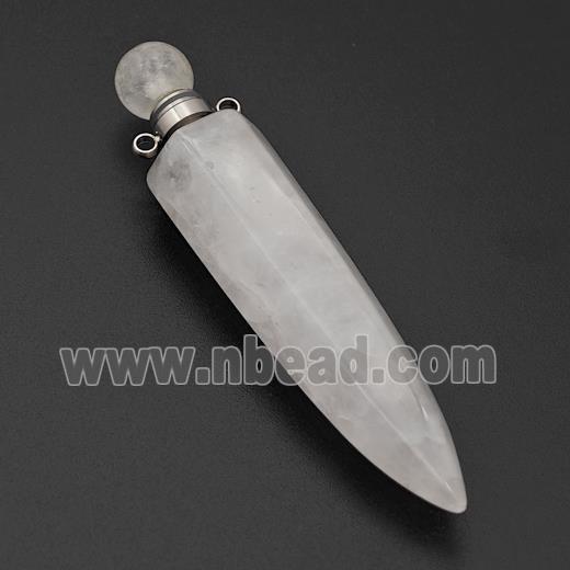 Natural Clear Quartz Perfume Bottle Pendant Bullet