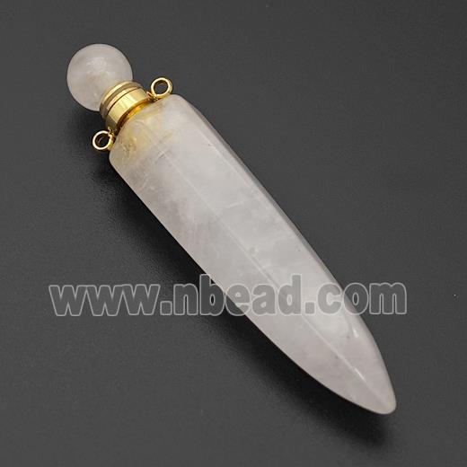 Natural Clear Quartz Perfume Bottle Pendant Bullet