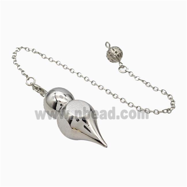 Alloy Pendulum Pendant With Chain Platinum Plated