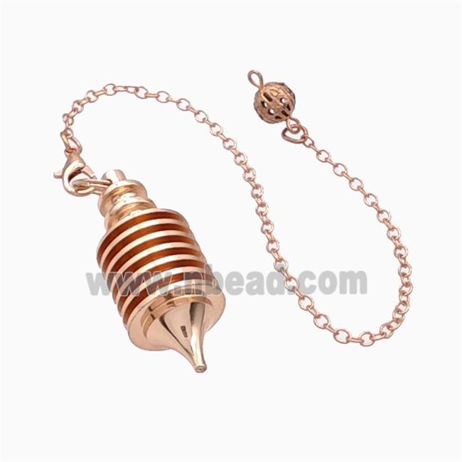 Alloy Pendulum Pendant With Chain Rose Gold