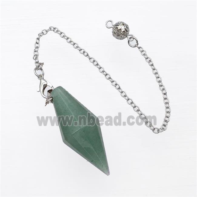 Green Aventurine Pendulum Pendant With Chain