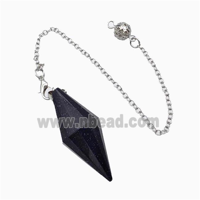 Blue Sandstone Pendulum Pendant With Chain