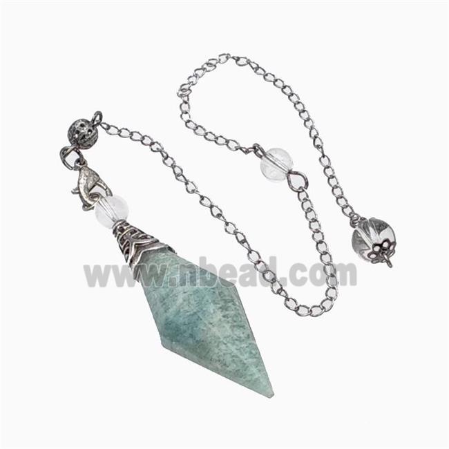 Green Amazonite Pendulum Pendant With Chain