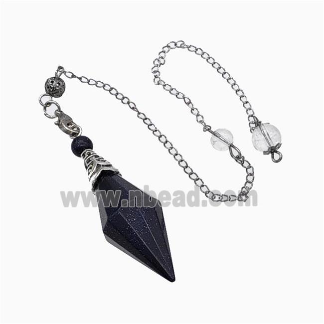 Blue Sandstone Pendulum Pendant With Chain