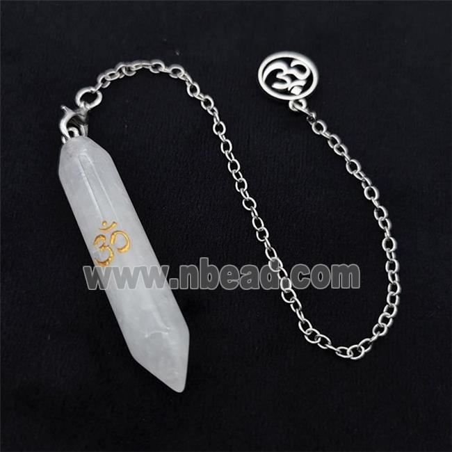 Clear Quartz Prism Pendant With Chain