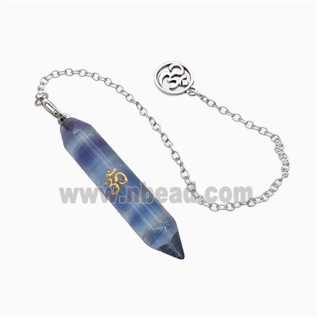 Fluorite Prism Pendant With Chain