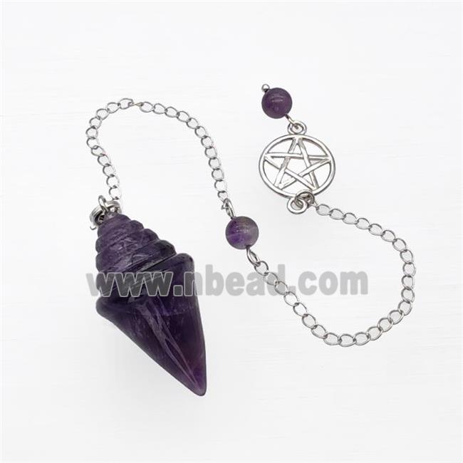 Purple Amethyst Pendulum Pendant With Chain