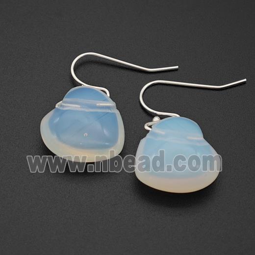 White Opalite Heart Hook Earrings