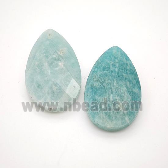 Natural Green Amazonite Teardrop Pendant Faceted