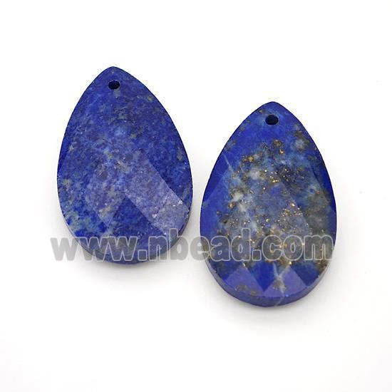 Natural Blue Lapis Lazuli Pendant Faceted Teardrop