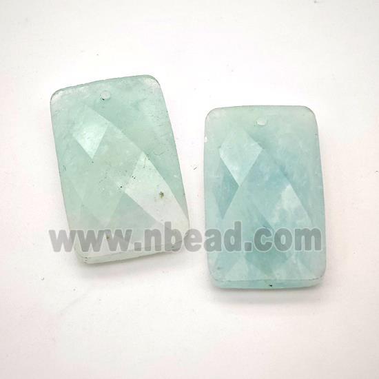 Natural Amazonite Rectangle Pendant Faceted