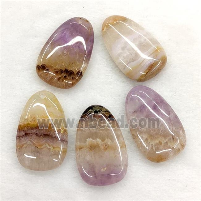 Natural Aurora Amethyst Agate Teardrop Pendant