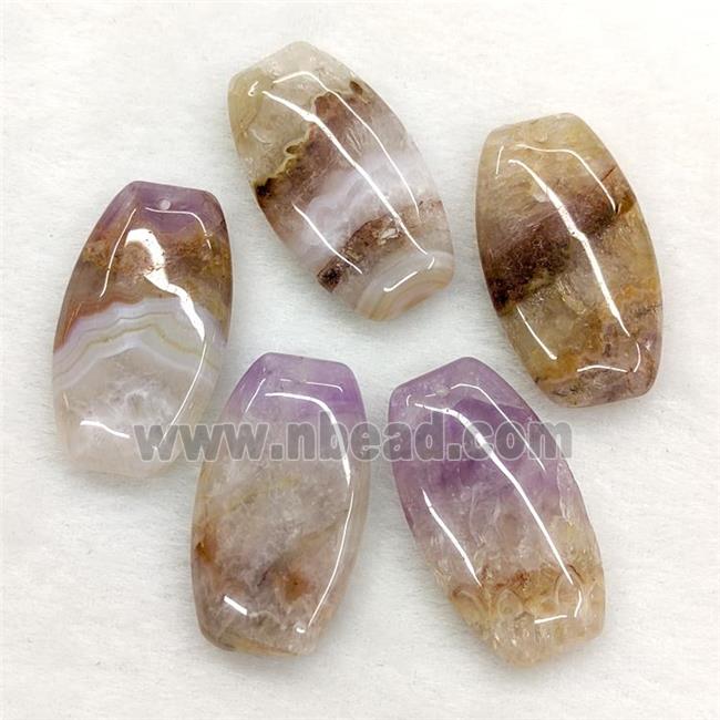 Natural Aurora Amethyst Agate Rectangle Pendant