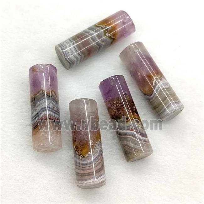 Natural Aurora Amethyst Agate Column Pendant