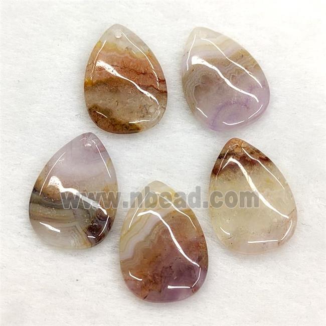 Natural Aurora Amethyst Agate Teardrop Pendant