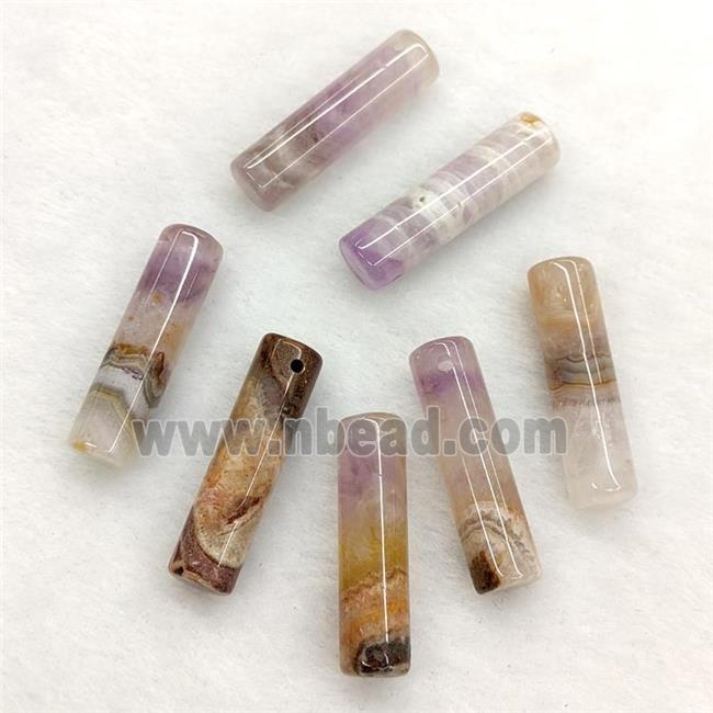 Natural Aurora Amethyst Agate Column Pendant