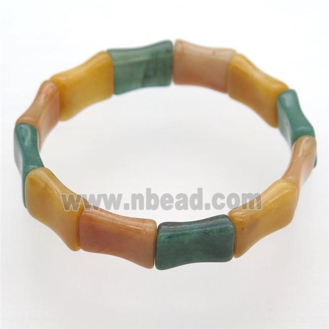 Aventurine Bracelet, stretchy, mixed color