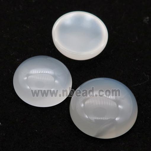 white Agate Cabochon, circle