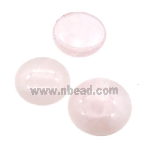 Rose Quartz Cabochon, circle